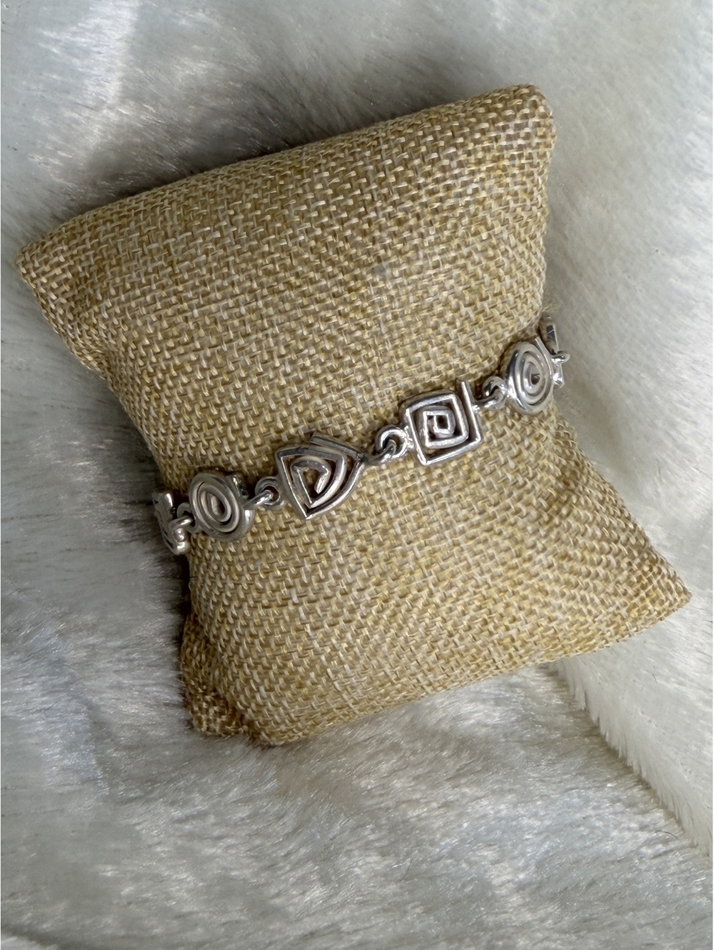 Vintage Silpada Sterling Silver Geometric Shapes Bracelet B0393 Rare HTF Retired